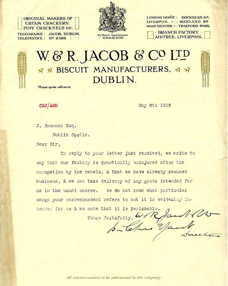 Jacob's letter regarding the lack of damage to the building